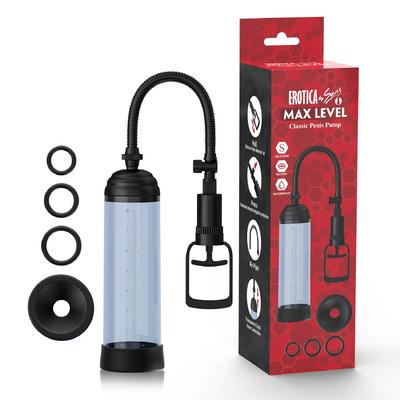 Classic MXL1 - Ekstra Büyük Hazneli 3 Silikon Penis Halkalı Profesyonel Klasik Penis Pompası Seti