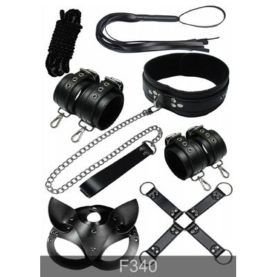 Exotikiss 7’li Fantazi Kelepçe ve Aksesuar Seti – Siyah BDSM Oyun Seti