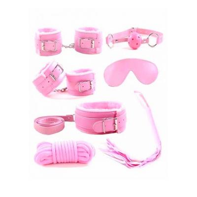 Exotikiss Fantazi Kelepçe Seti 7 Parça – BDSM Fetiş Aksesuar Seti, Pembe