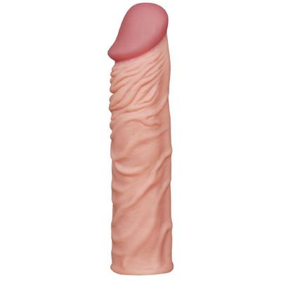 Gerçekçi Doku Penis Büyütücü ve Kalınlaştırıcı 5 CM Uzatmalı Realistik Penis Kılıfı 19 CM