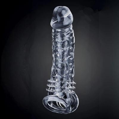 Gerçekçi Doku Penis Büyütücü ve Kalınlaştırıcı 4 CM Uzatmalı Şeffaf Realistik Penis Kılıfı 21 CM