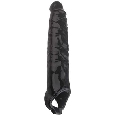 Gerçekçi Doku Penis Büyütücü ve Kalınlaştırıcı 7 CM Uzatmalı Zenci Realistik Penis Kılıfı 27 CM