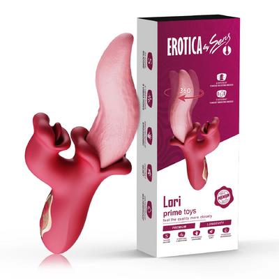 Lori - Şarjlı 360° Rotasyon Hareketli ve Güçlü Titreşimli Aynı Anda G Spot ve Klitoris Uyarıcı Dil Vibratör