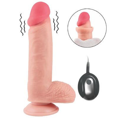 Marcus - Hareketli Kayar Deri Çift Katmanlı Realistik Vibratör Dildo Ultra Yumuşak Gerçekçi Titreşimli Yapay Penis