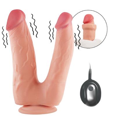 Royce - Çift Taraflı Hareketli Kayar Deri Çift Katmanlı Realistik Vibratör Dildo Ultra Yumuşak Gerçekçi Titreşimli Yapay Penis