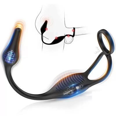 Alan RCT - Şarjlı Uzaktan Kumandalı Testis ve Penis Halkalı Güçlü Titreşimli Perine ve Prostat Uyarıcı Anal Plug Vibratör