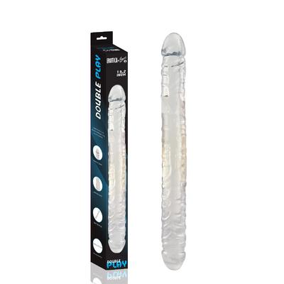 Ultra Soft Realistic Double Ended Clear Dildo Yumuşak Doku Gerçekçi Çift Taraflı Realistik Şeffaf Yapay Penis 33 CM