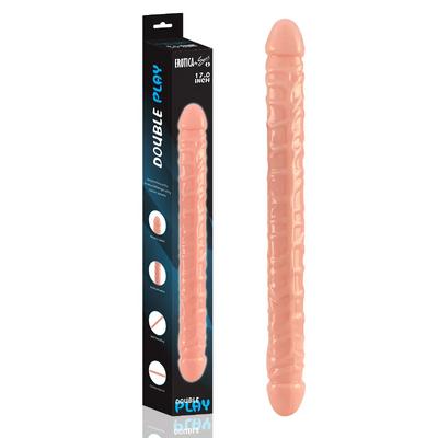Ultra Soft Realistic Double Ended Dildo Yumuşak Doku Gerçekçi Çift Taraflı Büyük Boy Realistik Yapay Penis 43 CM