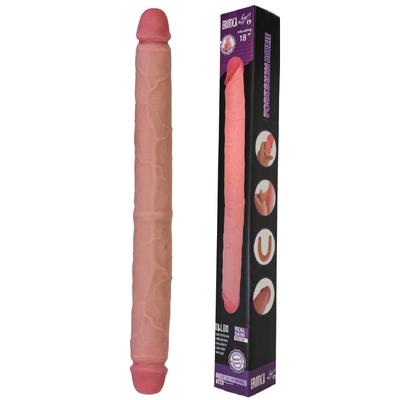 Zach - Sliding Skin Ultra Soft Realistic Double Ended Dildo Hareketli Kayar Deri Çift Katmanlı Çift Taraflı Gerçekçi Yapay Penis 45 CM