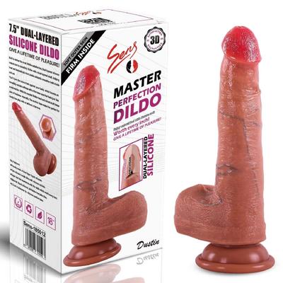 Dustin - Ultra Yumuşak Dokulu Realistik Dildo Çift Katmanlı Silikon Gerçekçi Yapay Penis 19 CM