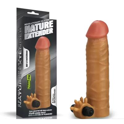 Titreşimli, Klitoris Uyarıcılı, Uzatmalı, Platinum Silikon, Melez Penis Kılıfı