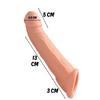 Gerçekçi Doku Penis Büyütücü ve Kalınlaştırıcı 3 CM Uzatmalı Testis Halkalı Realistik Penis Kılıfı 21 CM