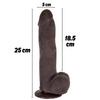 Ruben - Hareketli Kayar Deri Çift Katmanlı Realistik Vibratör Dildo Ultra Yumuşak Gerçekçi Titreşimli Zenci Yapay Penis