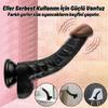 Wesley - Kumandalı Vantuzlu Eğik Yapı Güçlü Titreşimli Gerçekçi Zenci Yapay Penis Realistik Dokuda Dildo 22 CM