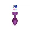Çıkar-Tak Mavi Taşlı Mor Silikon Anal Plug – Büyük Boy