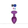Çıkar-Tak Mavi Taşlı Mor Silikon Anal Plug – Orta Boy