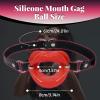 Deri Kemerli Kırmızı Yumuşak Silikon Dudak Esnek Esaret Ağız Tıkacı Red Open Mouth Lip Gag