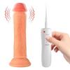 Elvis - Kumandalı Vantuzlu Testissiz Güçlü Titreşimli Gerçekçi Yapay Penis Realistik Dokuda Dildo 18 CM