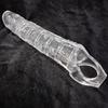 Gerçekçi Doku Penis Büyütücü ve Kalınlaştırıcı 6 CM Uzatmalı Şeffaf Realistik Penis Kılıfı 25 CM