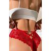 Kalp Aksesuarlı Kırmızı Dantel String Külot - Düşük Bel, Şehvetli Tasarım