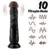 Kendrick - Kumandalı Vantuzlu Testissiz Güçlü Titreşimli Gerçekçi Zenci Yapay Penis Realistik Dokuda Dildo 22 CM