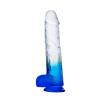 MYST COLOR Dildo Realistik Jel Dokuda Vantuzlu Ultra Yumuşak Şeffaf Mavi Yapay Penis