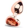 Paslanmaz Çelik Rose Gold Kalpli Mücevher Taşlı Metal Anal Butt Plug (Büyük Boy)