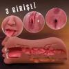 Premium Masturbator Ellie - Gerçekçi Yumuşak Dokulu 3 Girişli Oral Anal Realistik Vajina Mastürbatör