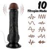 Ricky - Kumandalı Vantuzlu Güçlü Titreşimli Gerçekçi Zenci Yapay Penis Realistik Dokuda Dildo 20 CM