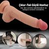 Thomas - Hareketli Kayar Deri Çift Katmanlı Realistik Vibratör Dildo Ultra Yumuşak Gerçekçi Titreşimli Yapay Penis