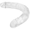 Ultra Soft Realistic Double Ended Clear Dildo Yumuşak Doku Gerçekçi Çift Taraflı Realistik Şeffaf Yapay Penis 33 CM
