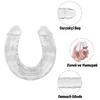 Ultra Soft Realistic Double Ended Clear Dildo Yumuşak Doku Gerçekçi Çift Taraflı Realistik Şeffaf Yapay Penis 33 CM