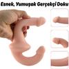 Ultra Soft Realistic Strapless Strap-on Double Dildo Yumuşak Doku Gerçekçi Çift Taraflı Realistik Yapay Penis