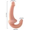Ultra Soft Realistic Strapless Strap-on Double Dildo Yumuşak Doku Gerçekçi Çift Taraflı Realistik Yapay Penis