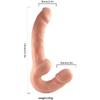 Ultra Soft Realistic Strapless Strap-on Double Dildo Yumuşak Doku Gerçekçi Çift Taraflı Realistik Yapay Penis