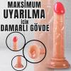 UNIQUE Realistik Dokuda Mini Dildo Vantuzlu Gerçekçi Yapay Penis 14 CM